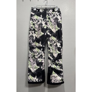 North Face Freedom Insulated Pant Mountain Print Girls XL (14/16) Snowboard Ski